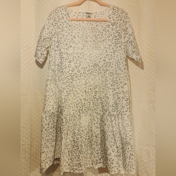 Day Black and White Leapord Patterned Babydoll Dress Women's XL - Picture 2 of 6